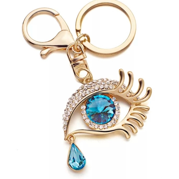 Accessories - Keychain Beautiful Turquoise Eye Teardrop Bling
